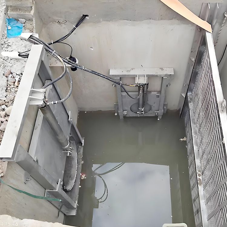 不锈钢测控一体化截流闸门 远程控制智能限流闸门整体外观 | 不锈钢 | 闸门整体结构展示