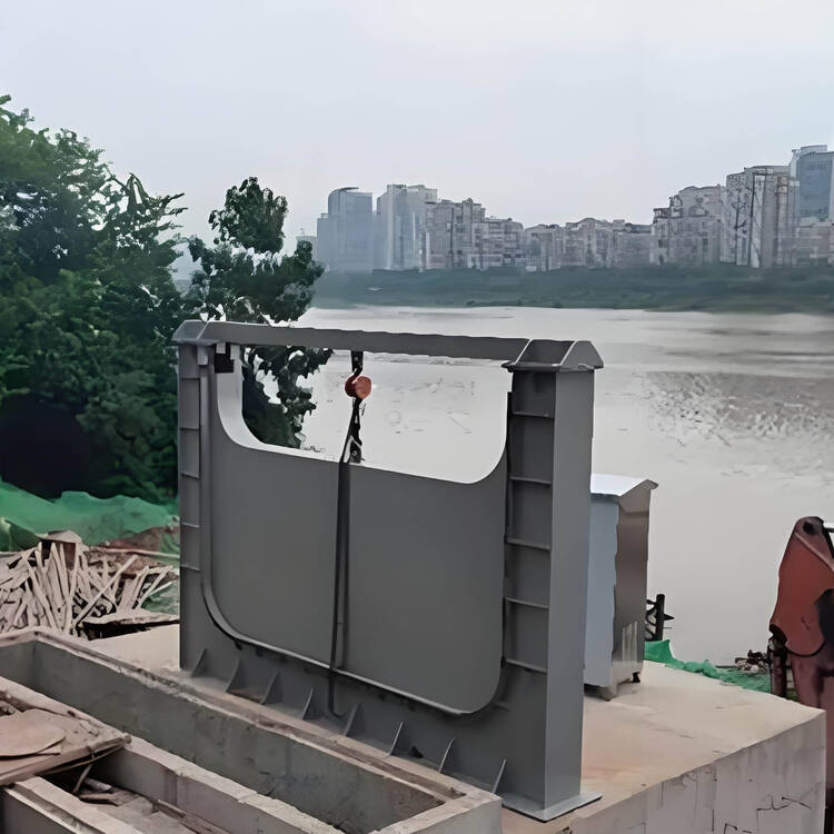 市政截流井不锈钢旋转堰门 液动下开式堰门定制整体外观 | 不锈钢 | 水利设备整体结构展示